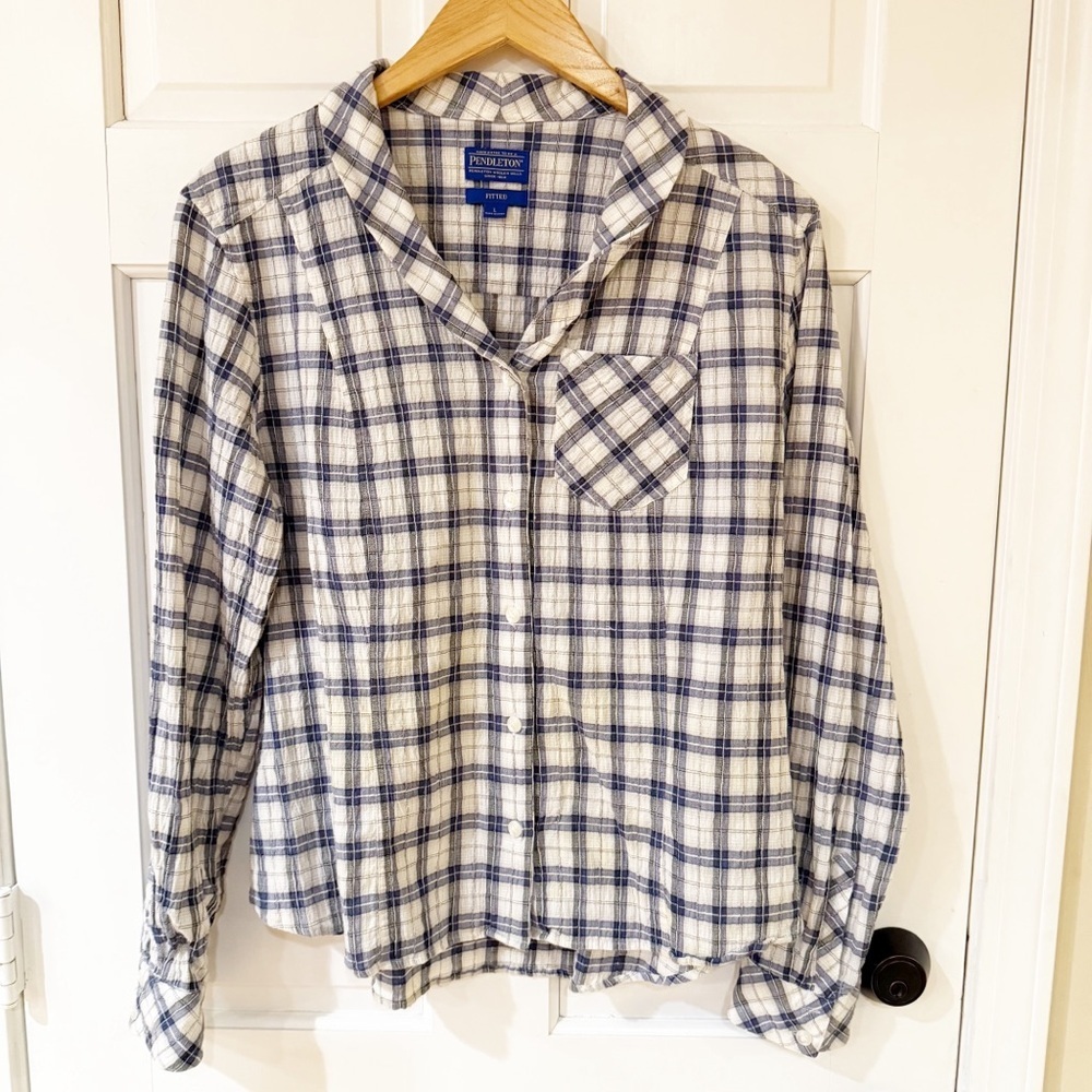 Pendleton Fitted Plaid Button Front Shirt Women’s L